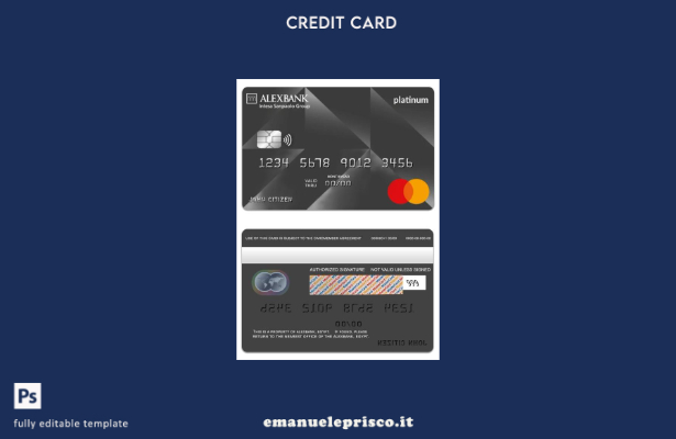 modello di mastercard platino Alexbank Egitto stile verificato